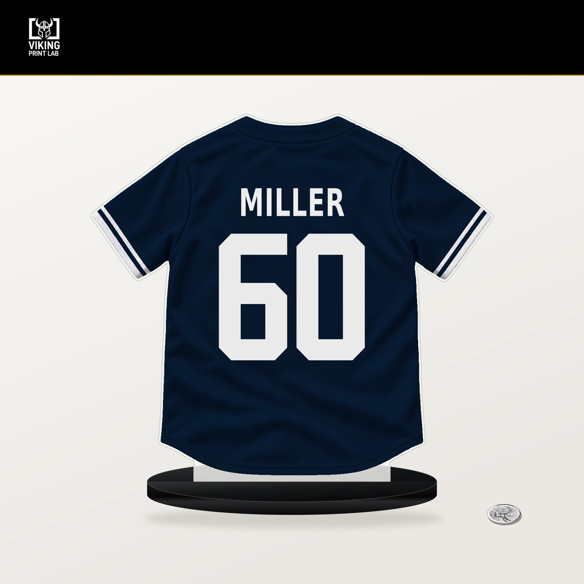 Jake Miller number 60 Detroit Tigers jersey stand with included black base.