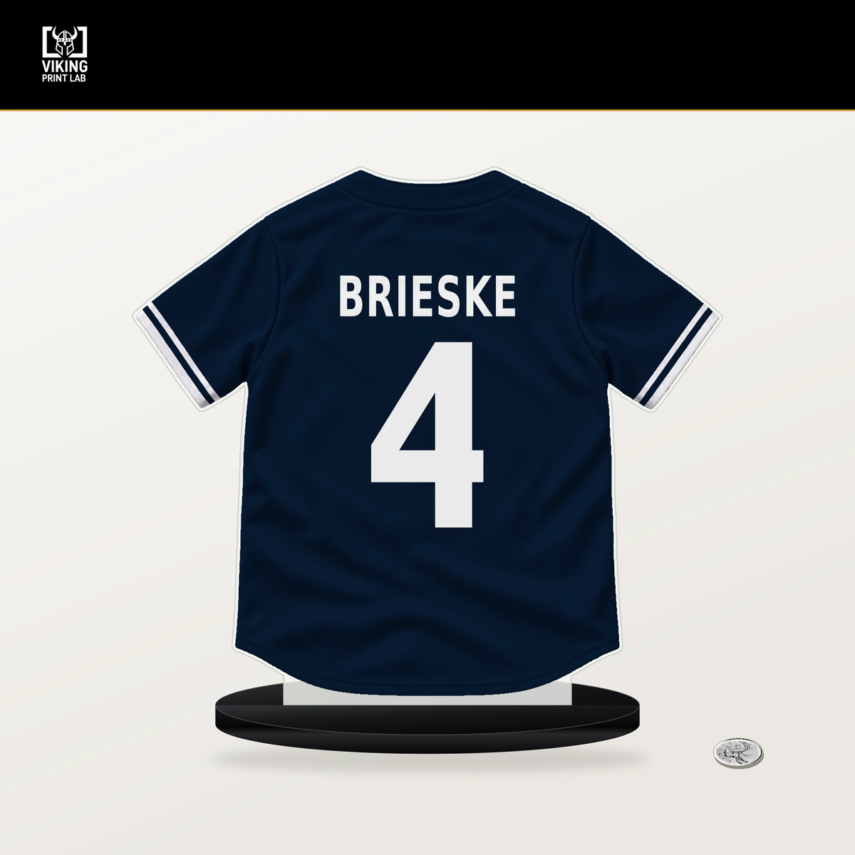 Beau Brieske number 4 Detroit Tigers jersey stand with included black base.