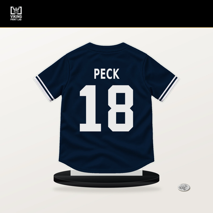 John Peck number 18 Detroit Tigers jersey stand with included black base.