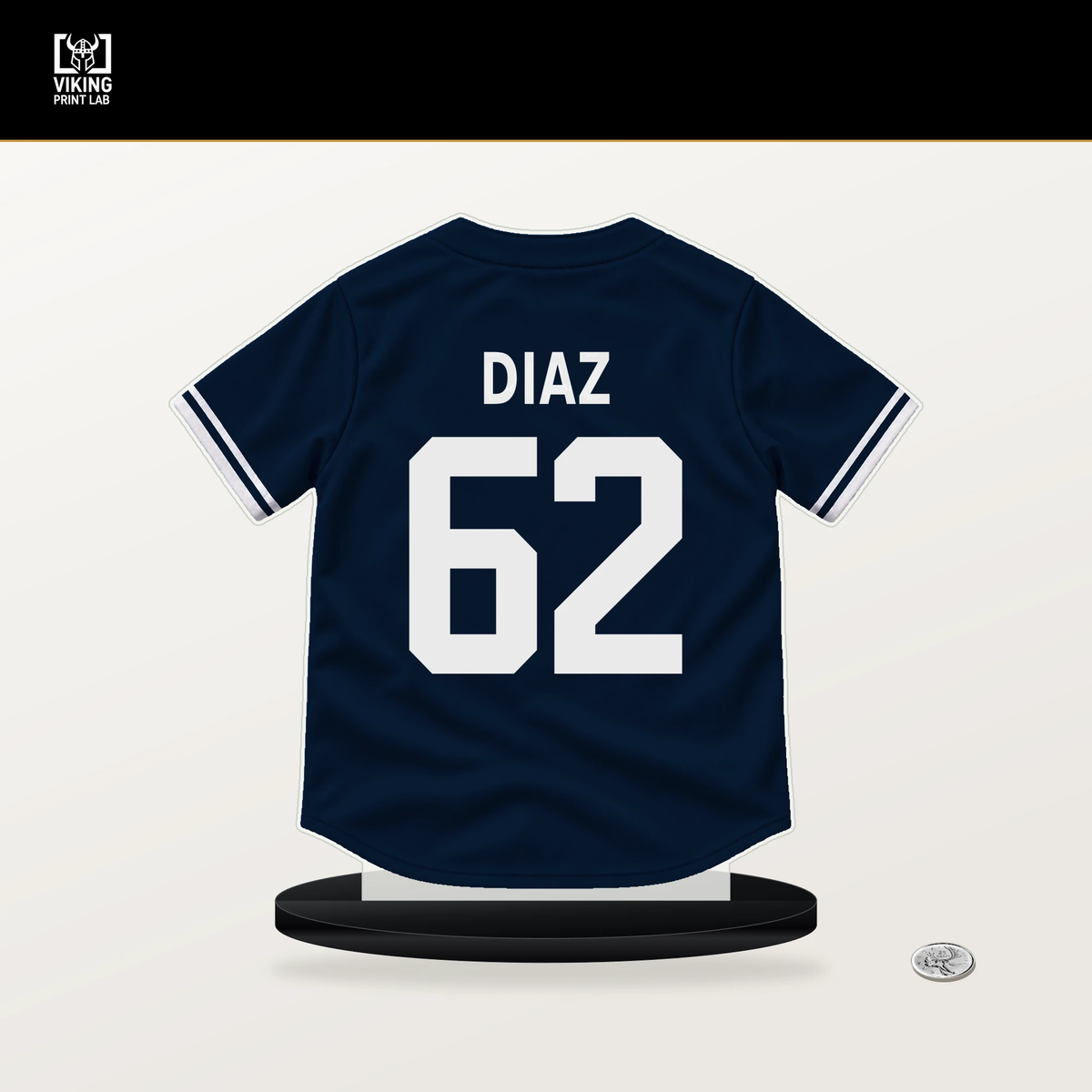 Yilber Diaz number 62 Detroit Tigers jersey stand with included black base.