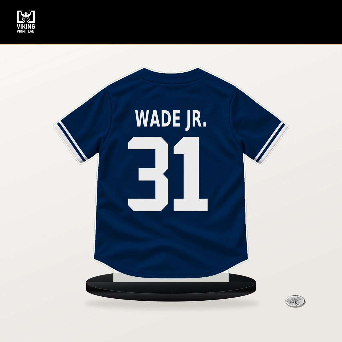 LaMonte Wade Jr. number 31 Houston Astros jersey stand with included black base.