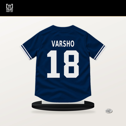 Daulton Varsho number 18 Houston Astros jersey stand with included black base.