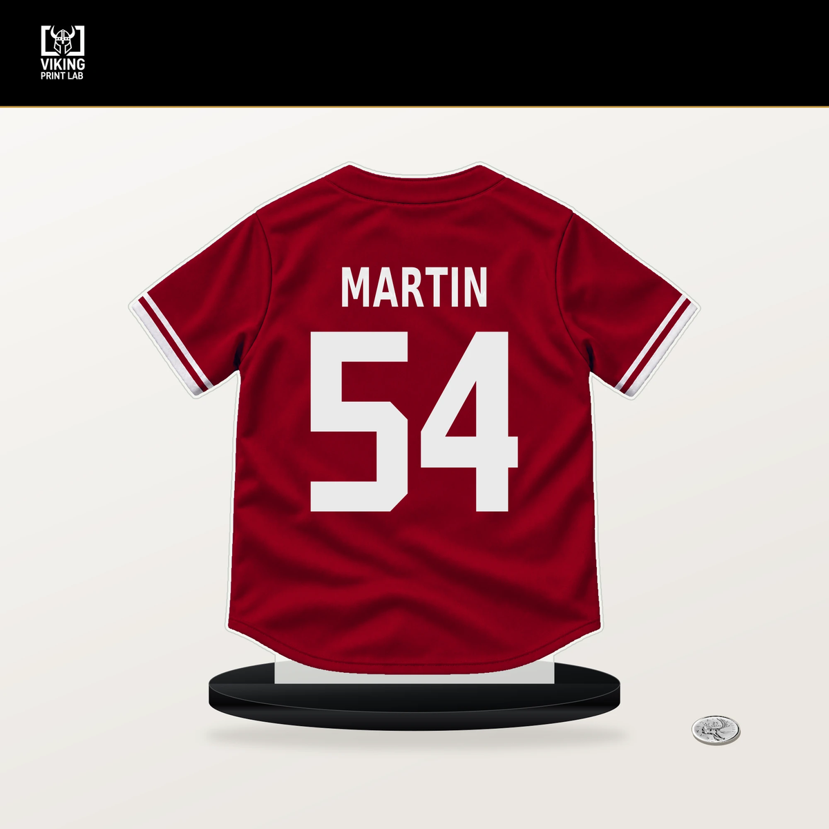 Trevor Martin number 54 Los Angeles Angels jersey stand with included black base.