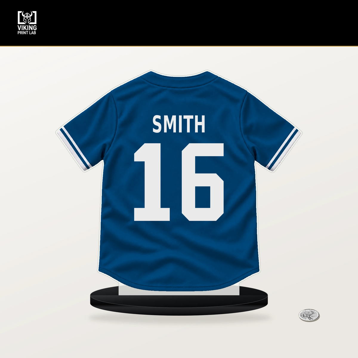 Will Smith number 16 Los Angeles Dodgers jersey stand with included black base.