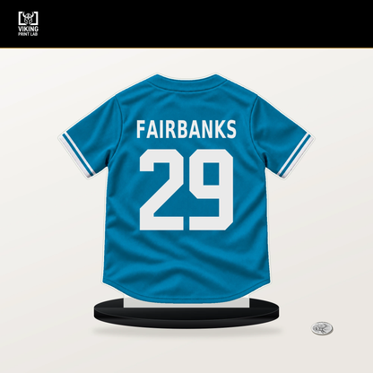 Pete Fairbanks number 29 Miami Marlins jersey stand with included black base.