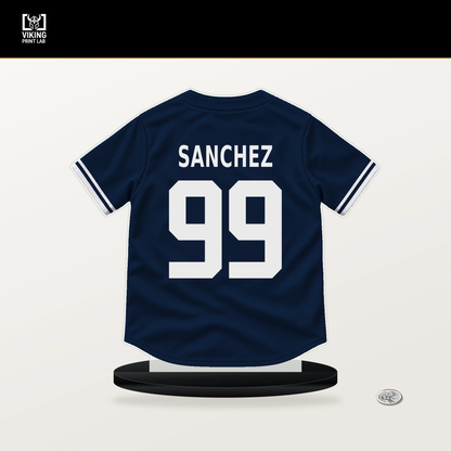 Gary Sanchez number 99 Milwaukee Brewers jersey stand with included black base.