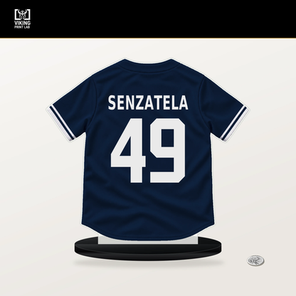 Antonio Senzatela number 49 Milwaukee Brewers jersey stand with included black base.