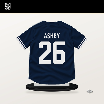 Aaron Ashby number 26 Milwaukee Brewers jersey stand with included black base.