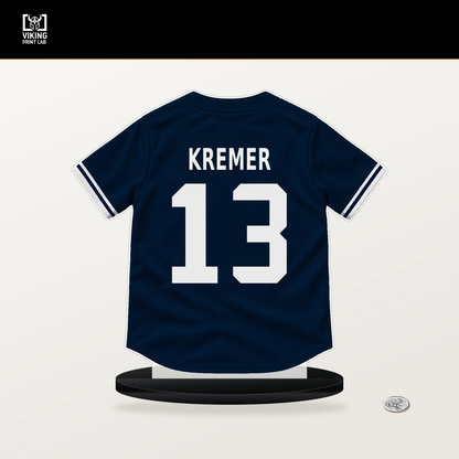 Dean Kremer number 13 Minnesota Twins jersey stand with included black base.