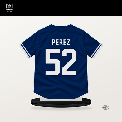 Cionel Perez number 52 New York Mets jersey stand with included black base.