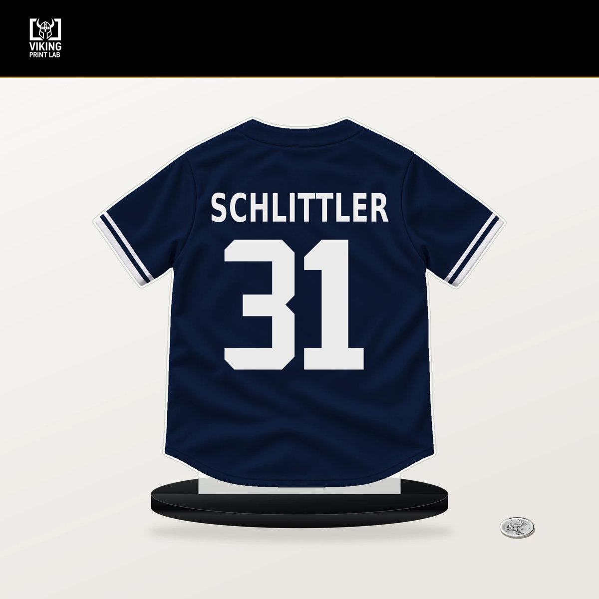 Cam Schlittler number 31 New York Yankees jersey stand with included black base.