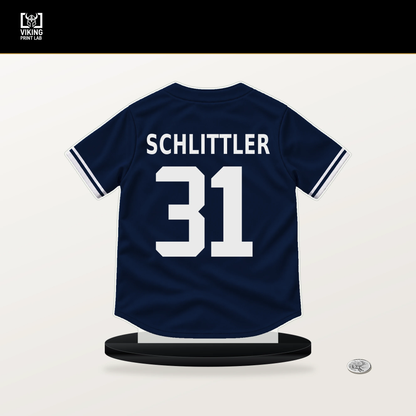 Cam Schlittler number 31 New York Yankees jersey stand with included black base.