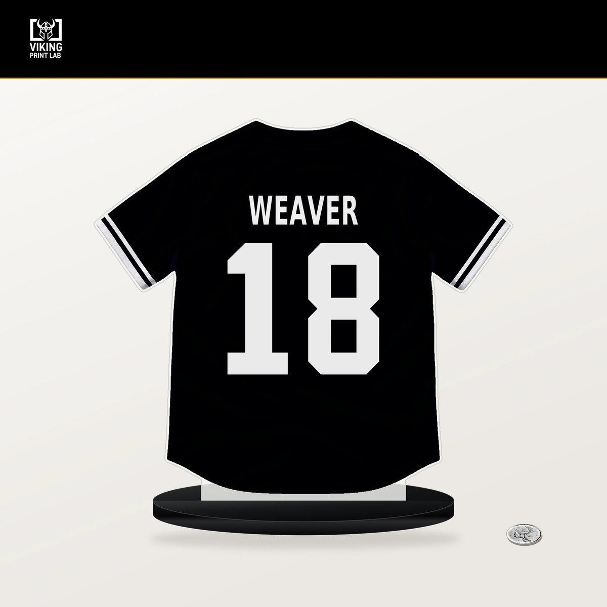 Luke Weaver number 18 Pittsburgh Pirates jersey stand with included black base.