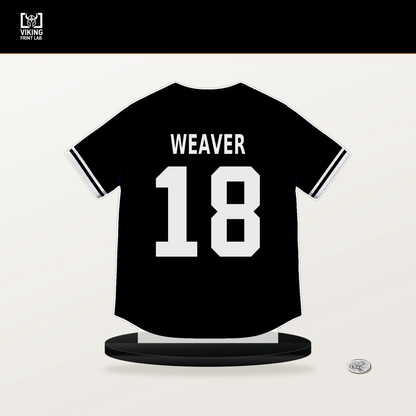 Luke Weaver number 18 Pittsburgh Pirates jersey stand with included black base.
