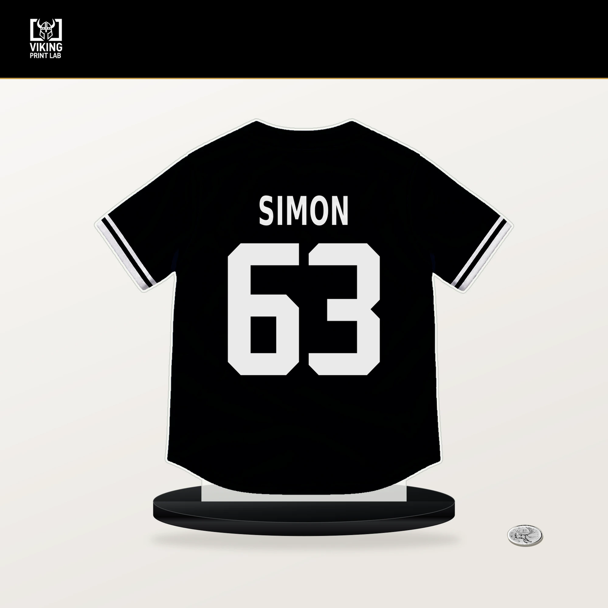 Ronny Simon number 63 Pittsburgh Pirates jersey stand with included black base.