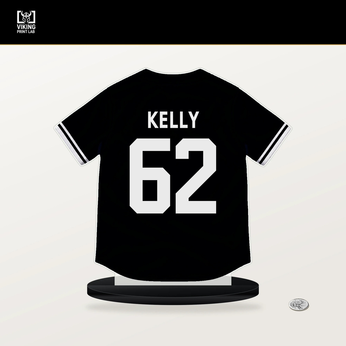 Antwone Kelly number 62 Pittsburgh Pirates jersey stand with included black base.