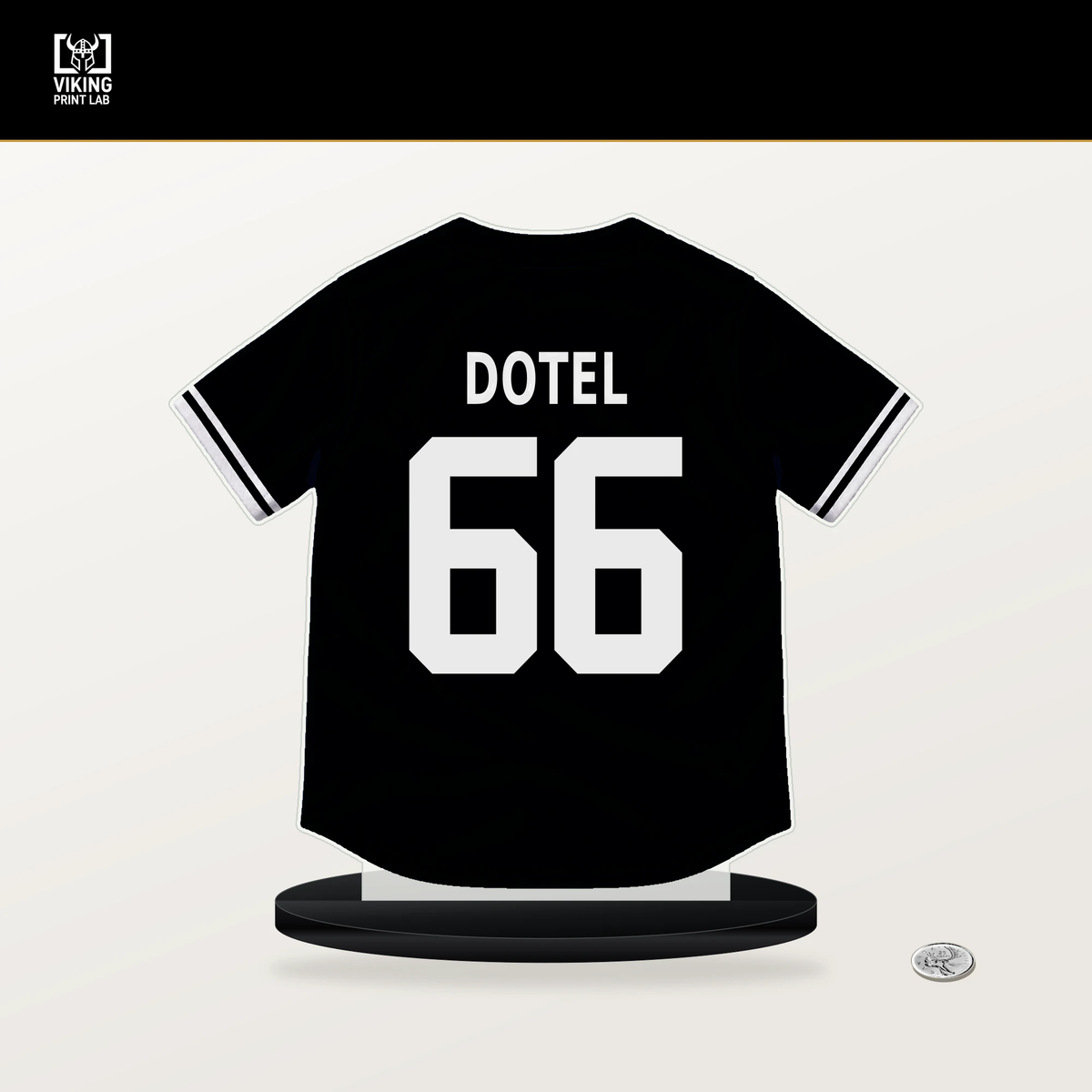 Wilber Dotel number 66 Pittsburgh Pirates jersey stand with included black base.