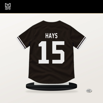 Austin Hays number 15 San Diego Padres jersey stand with included black base.