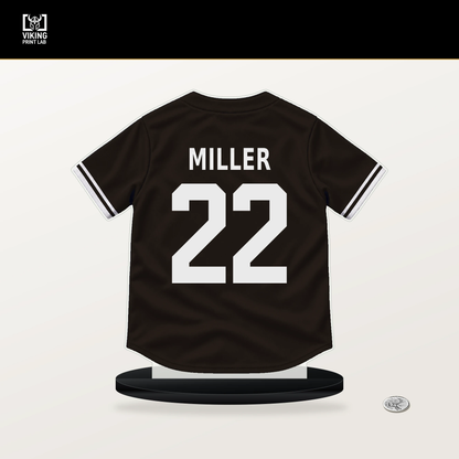 Mason Miller number 22 San Diego Padres jersey stand with included black base.