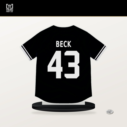 Tristan Beck number 43 San Francisco Giants jersey stand with included black base.