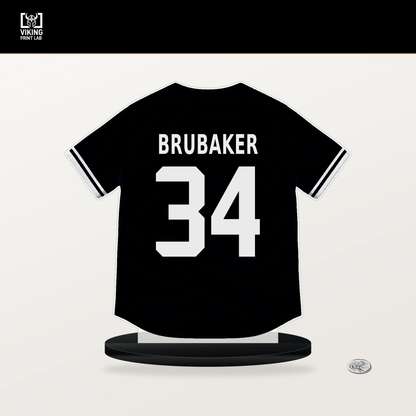 JT Brubaker number 34 San Francisco Giants jersey stand with included black base.