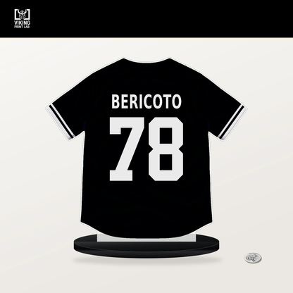 Victor Bericoto number 78 San Francisco Giants jersey stand with included black base.