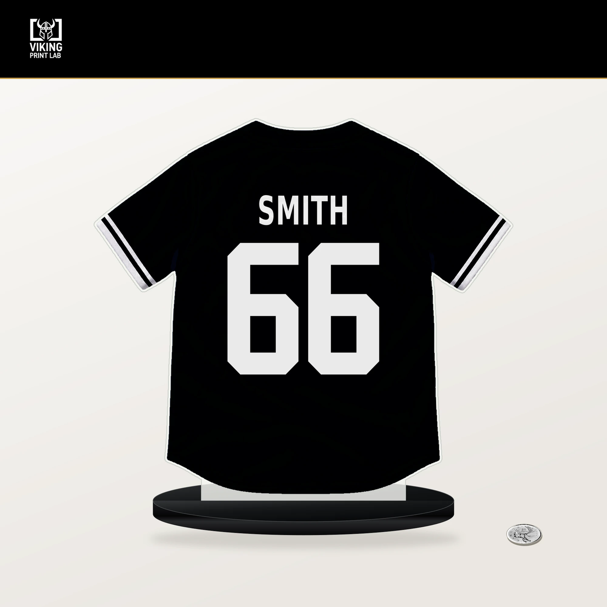 Dylan Smith number 66 San Francisco Giants jersey stand with included black base.