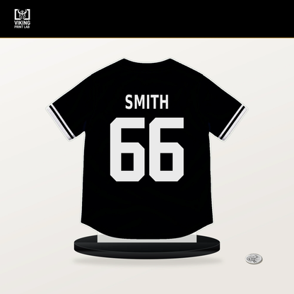 Dylan Smith number 66 San Francisco Giants jersey stand with included black base.