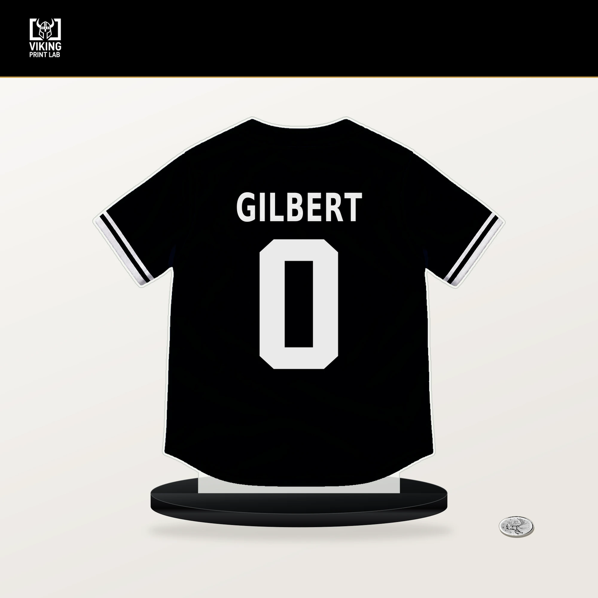 Drew Gilbert number 0 San Francisco Giants jersey stand with included black base.