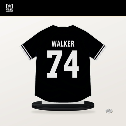 Ryan Walker number 74 San Francisco Giants jersey stand with included black base.