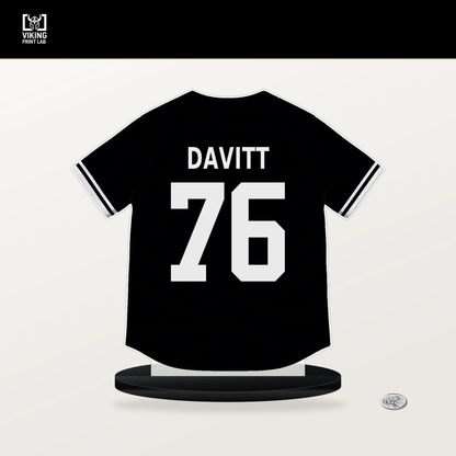 Duncan Davitt number 76 San Francisco Giants jersey stand with included black base.