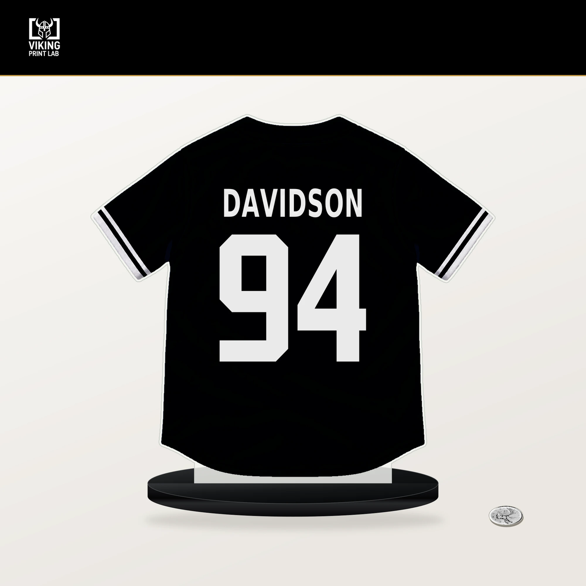Bo Davidson number 94 San Francisco Giants jersey stand with included black base.