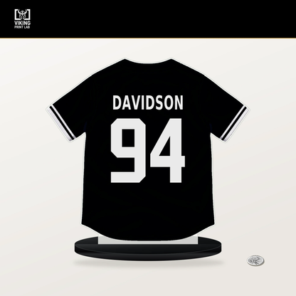 Bo Davidson number 94 San Francisco Giants jersey stand with included black base.