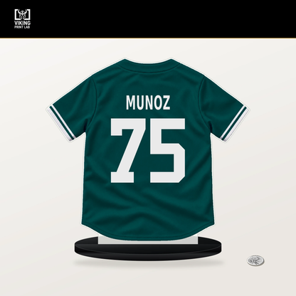 Andres Munoz number 75 Seattle Mariners jersey stand with included black base.