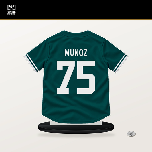 Andres Munoz number 75 Seattle Mariners jersey stand with included black base.