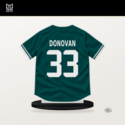 Brendan Donovan number 33 Seattle Mariners jersey stand with included black base.