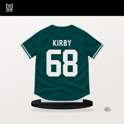 George Kirby number 68 Seattle Mariners jersey stand with included black base.
