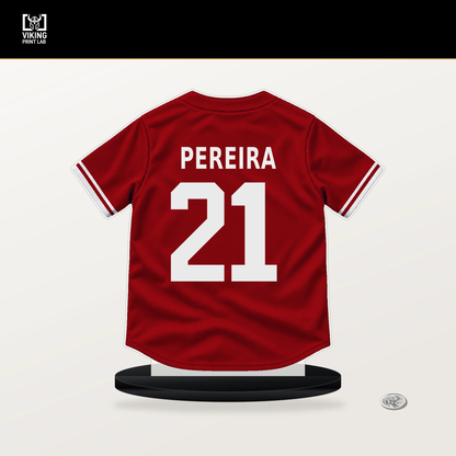 Everson Pereira number 21 St. Louis Cardinals jersey stand with included black base.