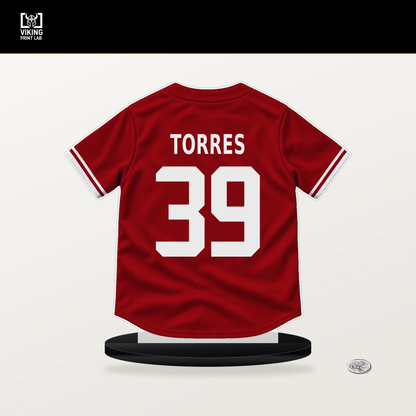 Bryan Torres number 39 St. Louis Cardinals jersey stand with included black base.