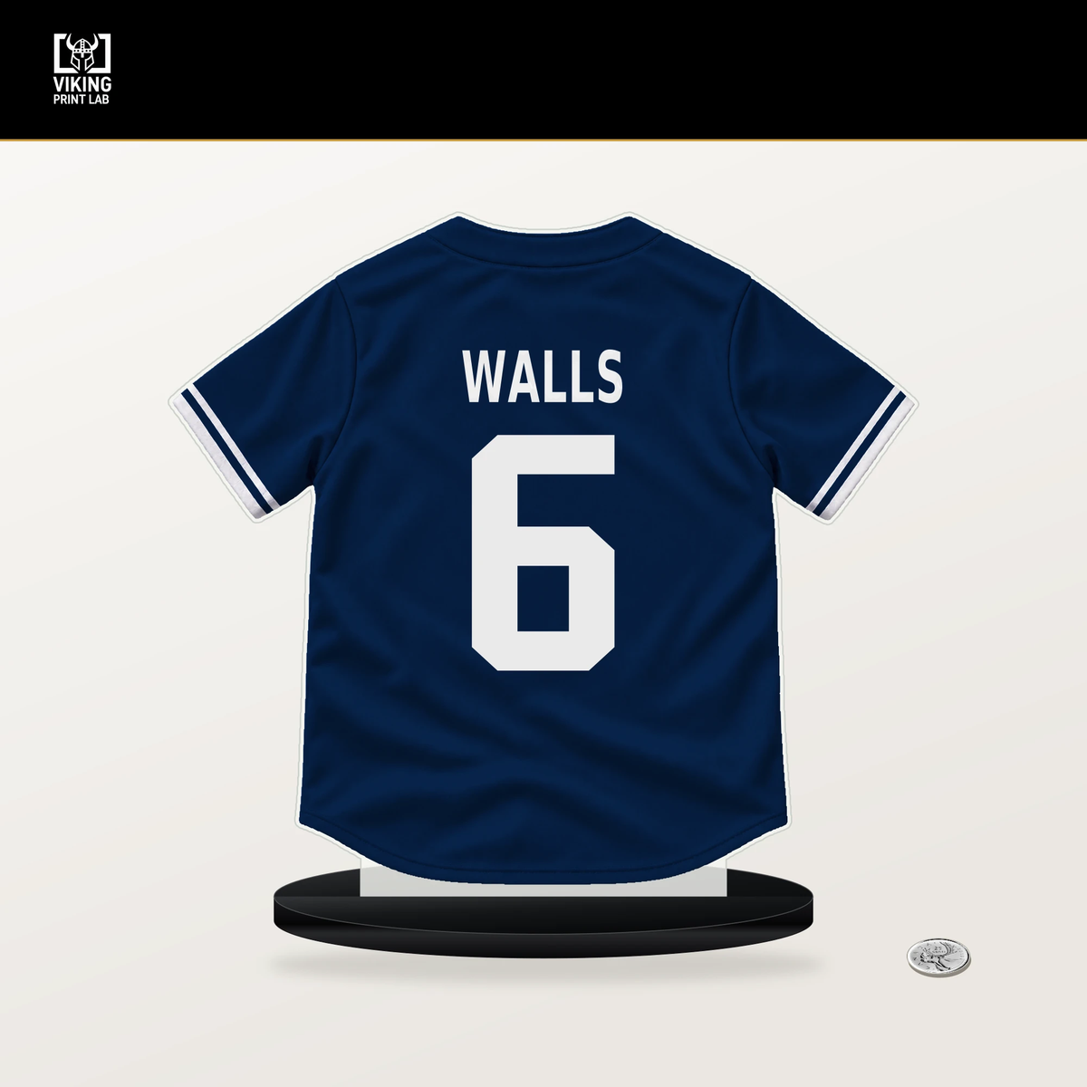 Taylor Walls number 6 Tampa Bay Rays jersey stand with included black base.