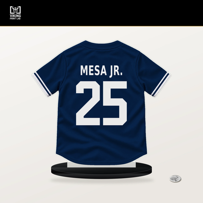 Victor Mesa Jr. number 25 Tampa Bay Rays jersey stand with included black base.
