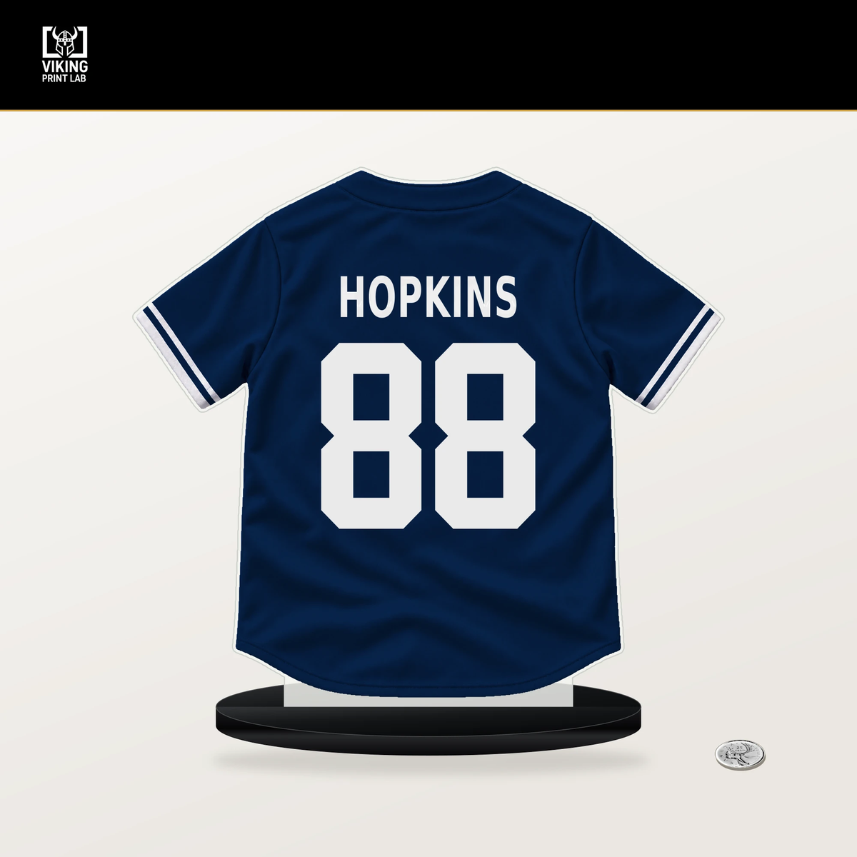 Brody Hopkins number 88 Tampa Bay Rays jersey stand with included black base.