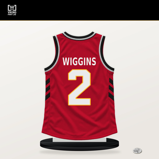 Aaron Wiggins number 2 Atlanta Hawks jersey stand with included black base.