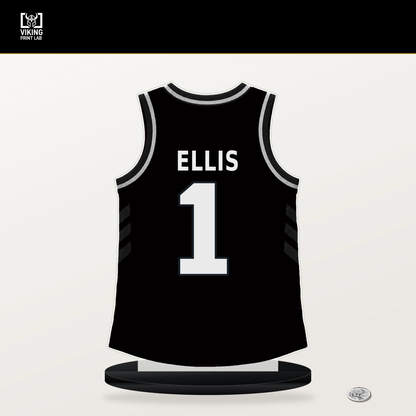 Keon Ellis number 1 Brooklyn Nets jersey stand with included black base.