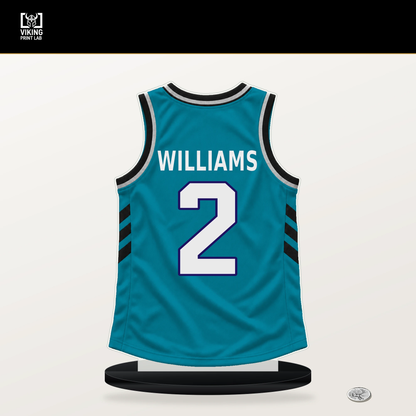 Grant Williams number 2 Charlotte Hornets jersey stand with included black base.