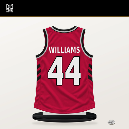 Patrick Williams number 44 Chicago Bulls jersey stand with included black base.