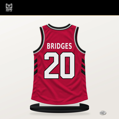 Jalen Bridges number 20 Chicago Bulls jersey stand with included black base.