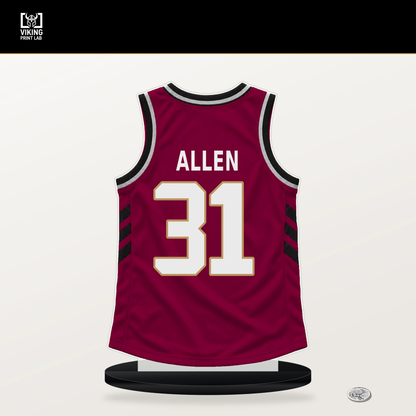 Jarrett Allen number 31 Cleveland Cavaliers jersey stand with included black base.