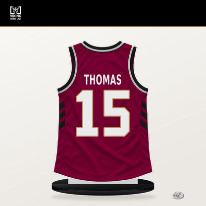 Meleek Thomas number 15 Cleveland Cavaliers jersey stand with included black base.