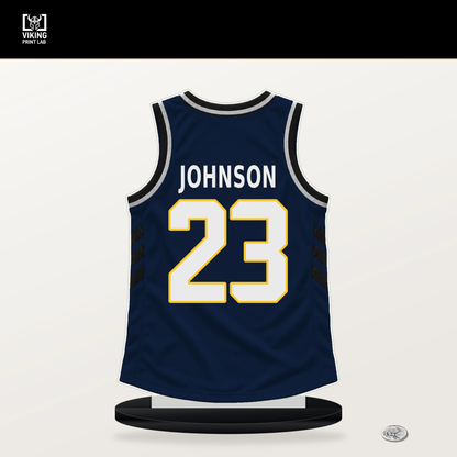 Cameron Johnson number 23 Denver Nuggets jersey stand with included black base.
